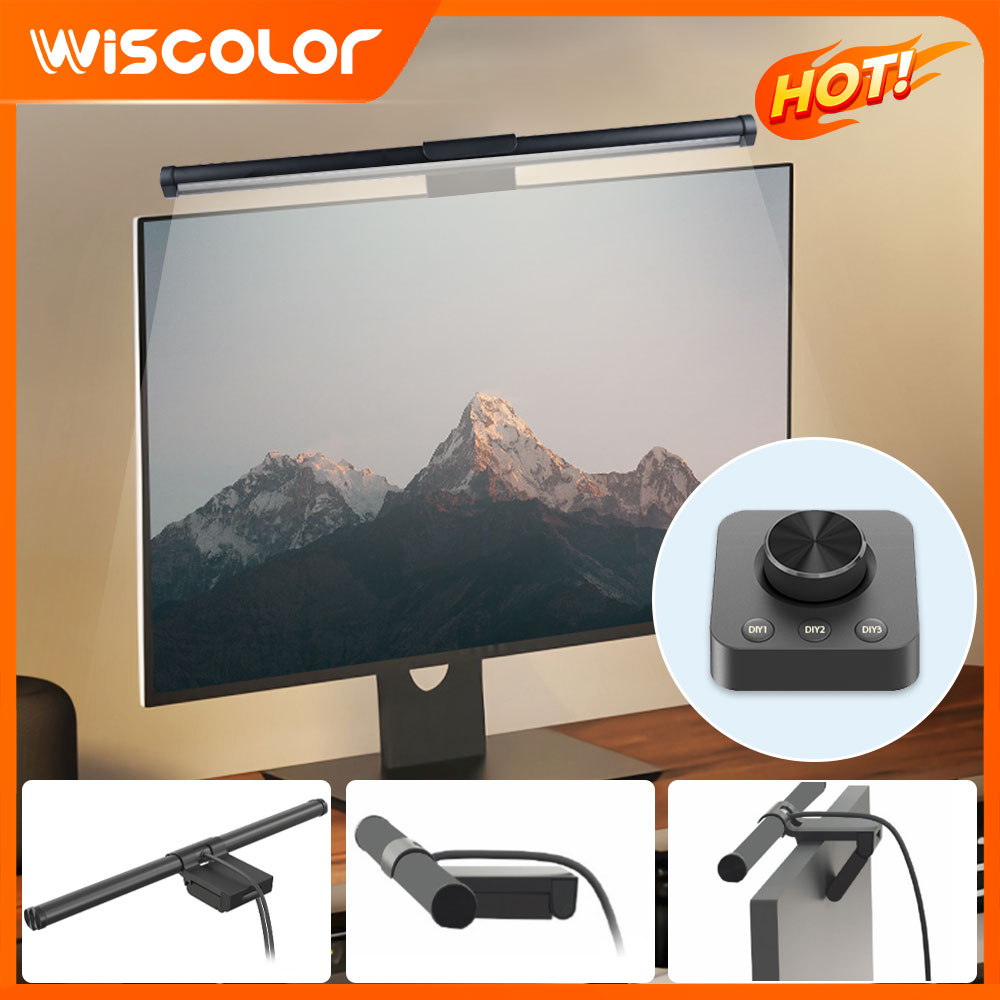 Desk Setup Office - RGB Light Bar Monitor Setup Decoration