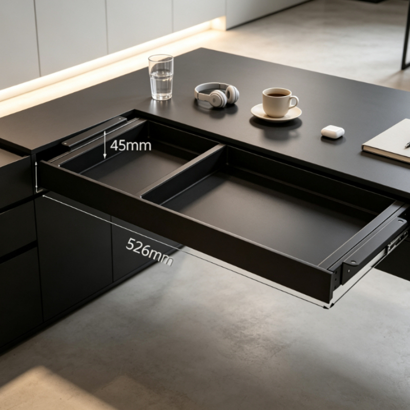Desk Setup Office - Premium Under Desk Slide-Out Storage Tray,