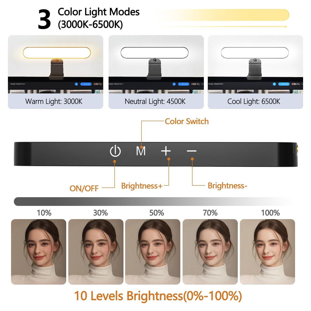 Touch Dimmable LED Screen Lamp - Desk Setup Videos review and price