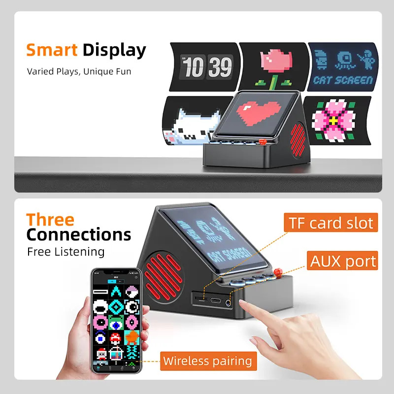 Retro Pixel Art Programmable L - Speaker Desk Setup review and price