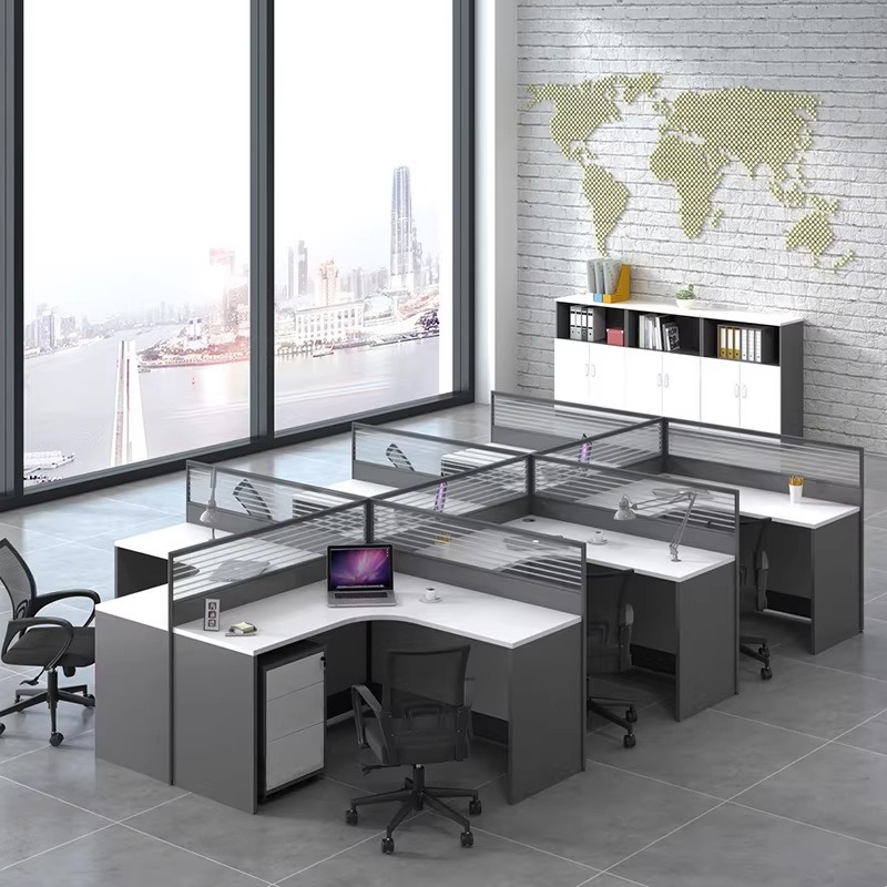 White Office Desk for 2 4 or 6 - L Shaped Desk Setup review and price