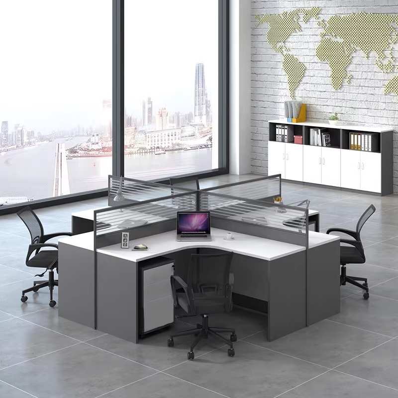 White Office Desk for 2 4 or 6 - L Shaped Desk Setup review and price