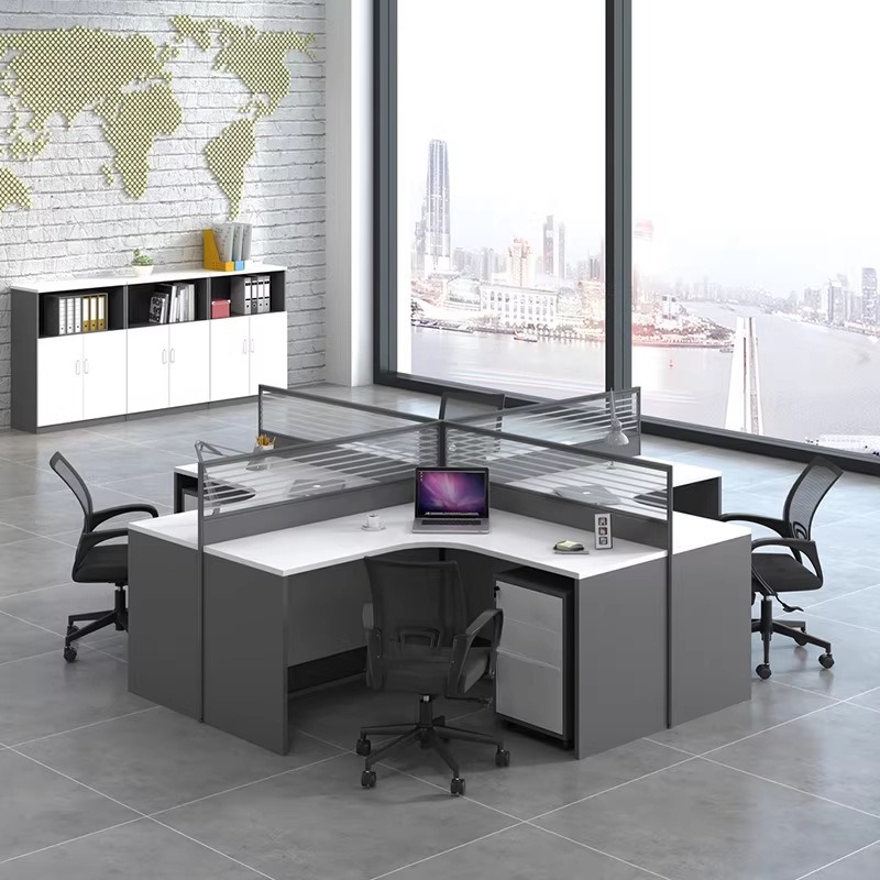 White Office Desk for 2 4 or 6 - L Shaped Desk Setup review and price