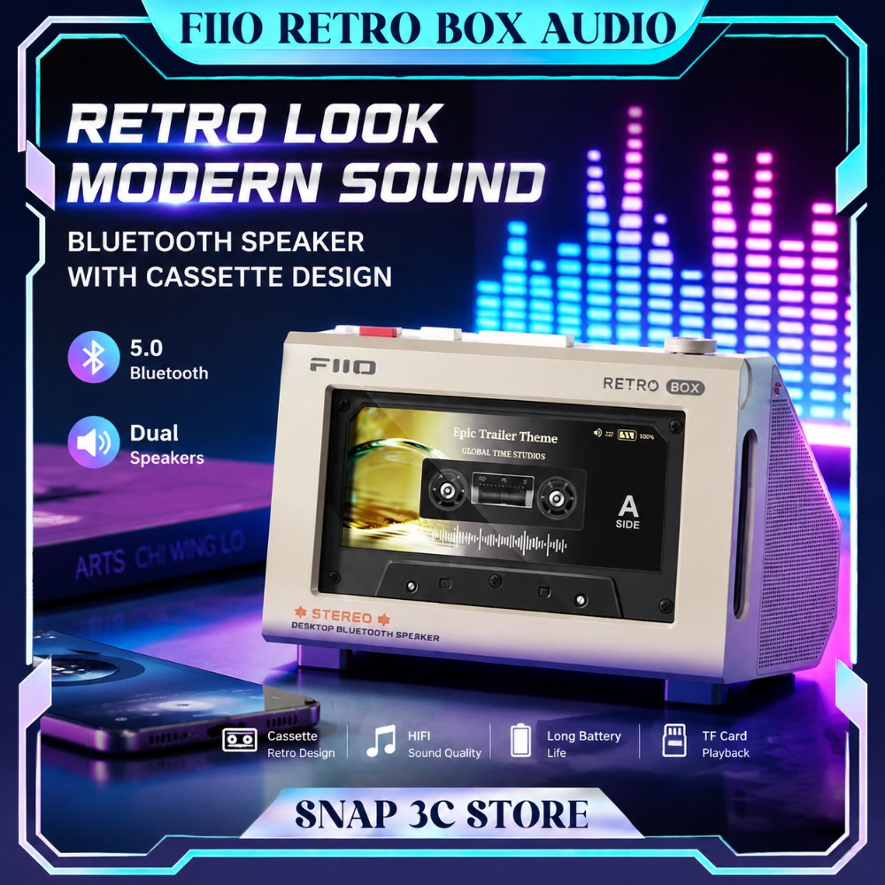 FiiO RETRO BOX Cassette Style  - Speaker Desk Setup review and price