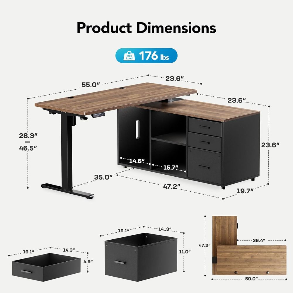 55 Inch L Shaped Standing Desk - L Shaped Desk Setup review and price